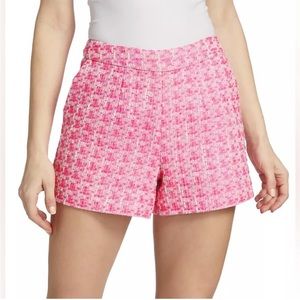 Pink and white tweed shorts by L’Agence